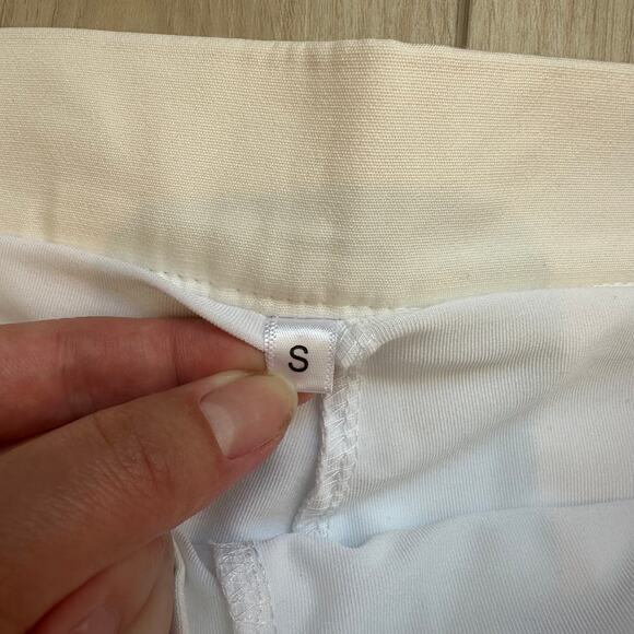 White pleated monogram M high waisted mini skirt small - Picture 4 of 4
